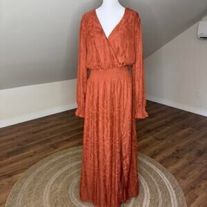 Baltic Born Rust Maxi Dress 3XL Boho Witchy Practical Magic Cottagecore Flowy
